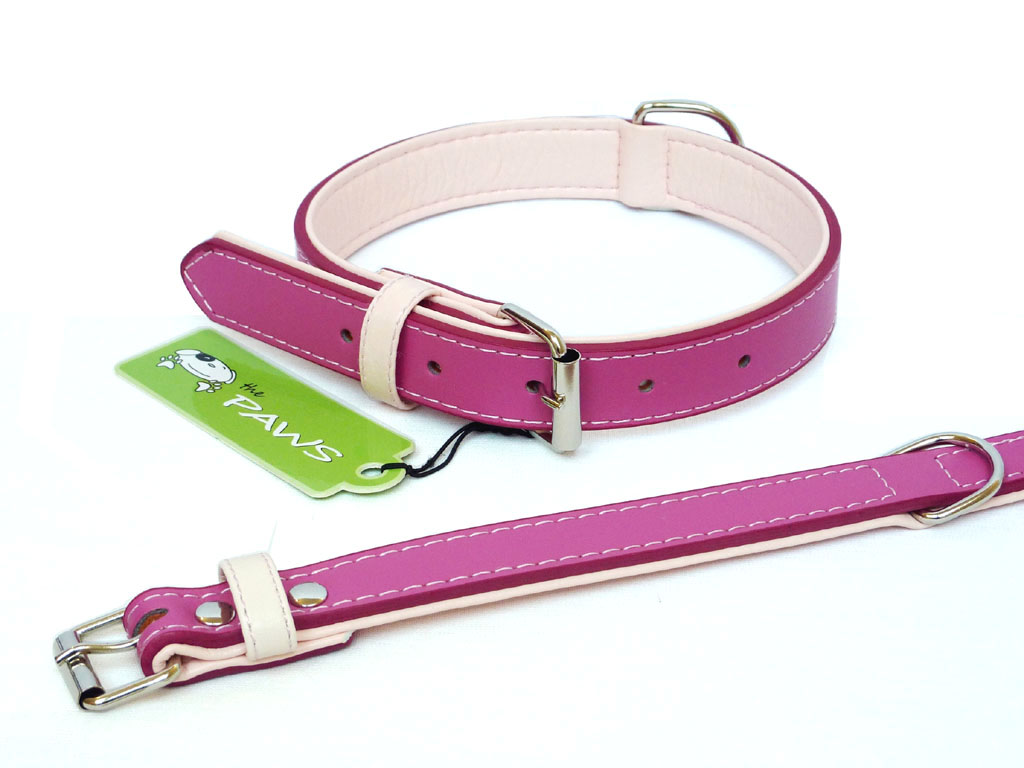 Fusion Leather Collar Lead - Pink